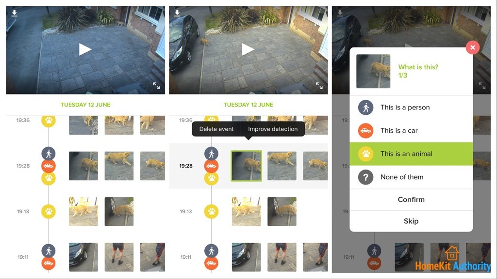 Netatmo security app timeline