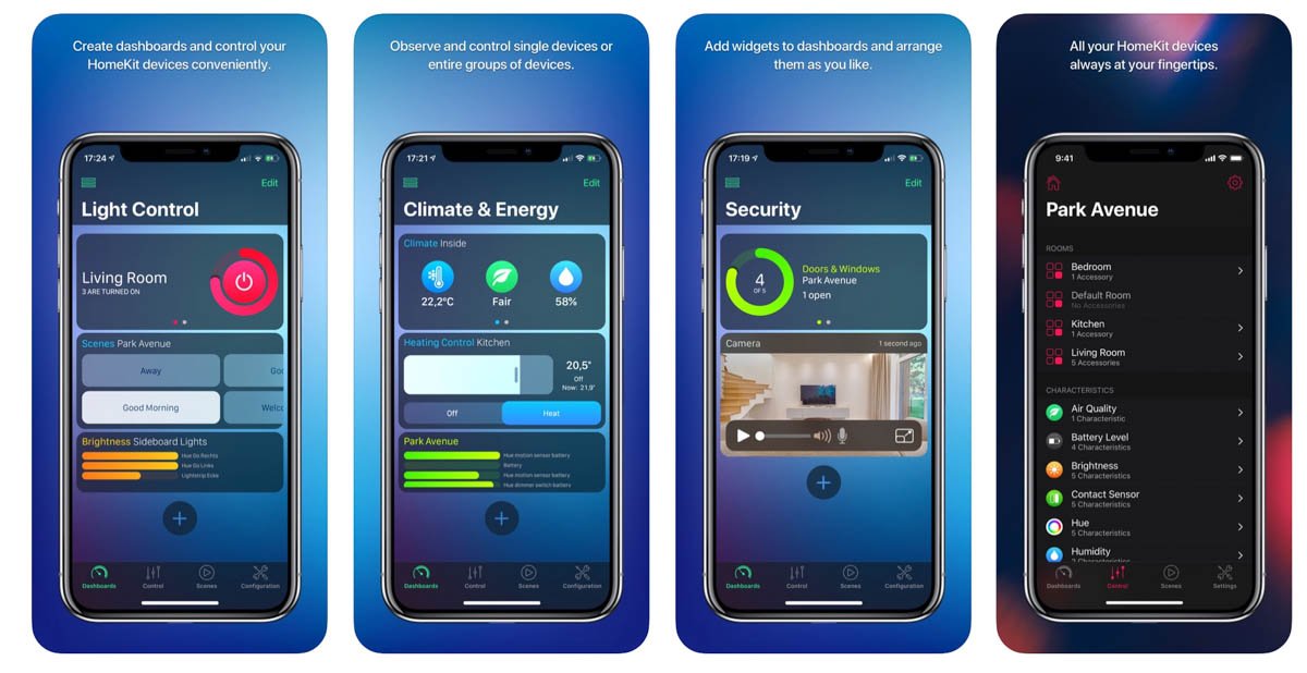 HomeDash HomeKit app