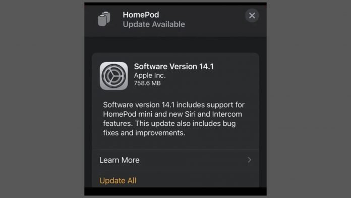 HomePod 14.1 intercom update