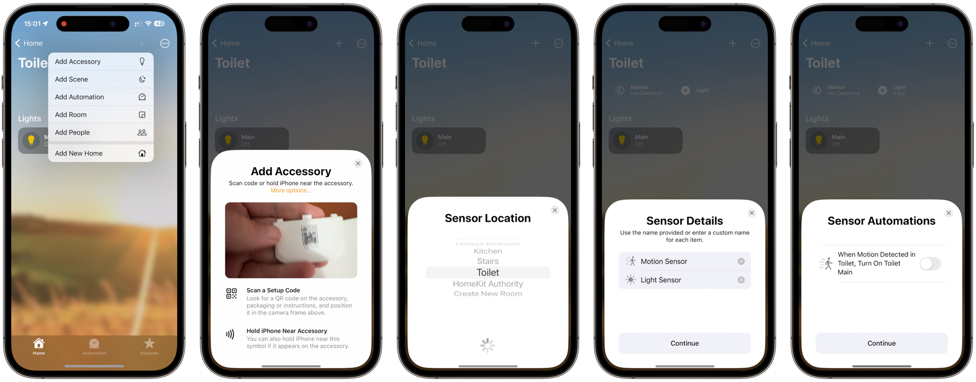 Eve Motion HomeKit setup
