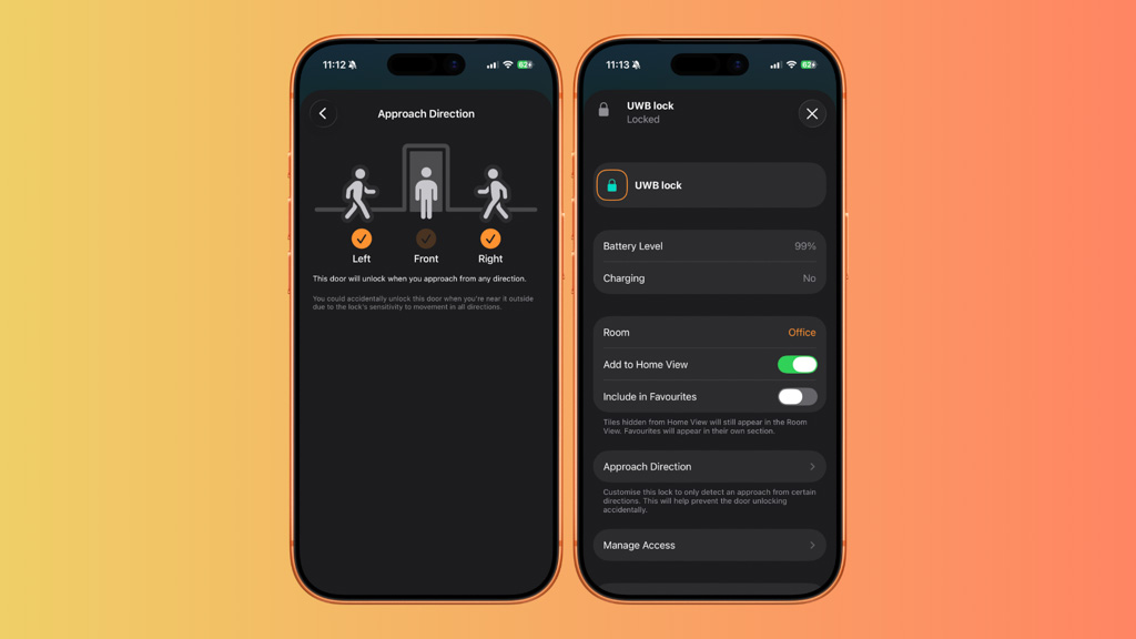 Apple HomeKit AWB settings in the Home App