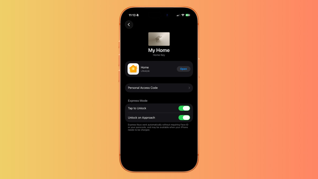 Apple Wallet Home Key settings